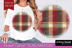 Tartan Plaid Round Tshirt Background - Tartan Pattern PNG Product Image 1