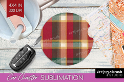 Tartan Plaid Car Coaster - Tartan Pattern Coaster PNG Product Image 1