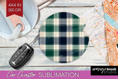 Tartan Plaid Car Coaster - Tartan Pattern Coaster PNG Product Image 1