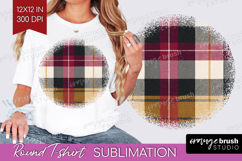 Tartan Plaid Round Tshirt Background - Tartan Pattern PNG Product Image 1