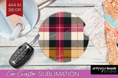 Tartan Plaid Car Coaster - Tartan Pattern Coaster PNG Product Image 1