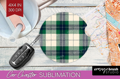 Tartan Plaid Car Coaster - Tartan Pattern Coaster PNG Product Image 1