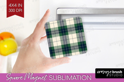 Tartan Plaid Magnet Sublimation - Tartan Pattern Square PNG Product Image 1