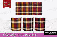 Tartan Plaid Mug Wrap - Tartan Pattern Mug PNG Sublimation Product Image 1