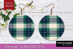 Tartan Plaid Round Earrings - Tartan Pattern PNG Sublimation Product Image 1