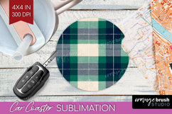 Tartan Plaid Car Coaster - Tartan Pattern Coaster PNG Product Image 1