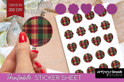 Tartan Plaid Round Sticker - Tartan Pattern Printable Sheet Product Image 1