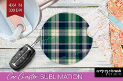 Tartan Plaid Car Coaster - Tartan Pattern Coaster PNG Product Image 1