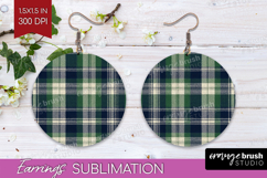 Tartan Plaid Round Earrings - Tartan Pattern PNG Sublimation Product Image 1