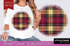 Tartan Plaid Round Tshirt Background - Tartan Pattern PNG Product Image 1