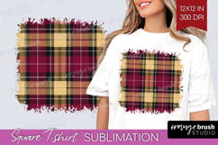 Tartan Plaid Square Tshirt Background - Tartan Pattern PNG Product Image 1