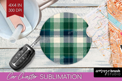 Tartan Plaid Car Coaster - Tartan Pattern Coaster PNG Product Image 1