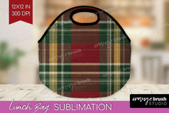 Tartan Plaid Lunch Bag - Tartan Pattern Lunch Bug PNG Product Image 1