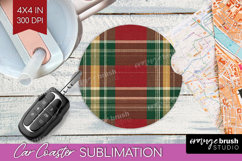Tartan Plaid Car Coaster - Tartan Pattern Coaster PNG Product Image 1