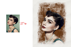 Vintage Digital Watercolor Portrait Product Image 2