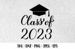 Class of 2023 SVG. Graduation hat. Grad of 2023 SVG cut file Product Image 1