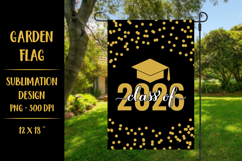 Class of 2026 graduation garden flag sublimation design Product Image 1