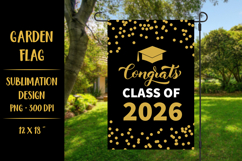 Class of 2026 graduation garden flag sublimation design PNG Product Image 1