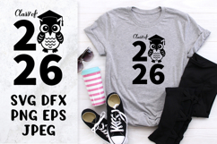 Class of 2026 SVG. Graduation owl with hat shirt design Product Image 1