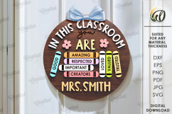 Classroom Door Signs Bundle Laser Cut. School SVG Product Image 8