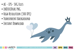Kids Valentine card graphics with dinosaurs.