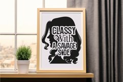 Classy With A Savage Side SVG, Sarcastic SVG Design Product Image 3