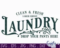 Vintage Farmhouse Home Sign | Clean And Fresh Laundry Svg Product Image 2