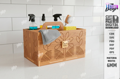 Cleaning Caddy Organizer Laser Cut | Wooden Storage Box SVG Product Image 1