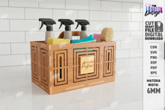 Cleaning Caddy Organizer Laser Cut | Wooden Storage Box SVG Product Image 1