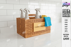 Cleaning Caddy Organizer Laser Cut | Wooden Storage Box SVG Product Image 1
