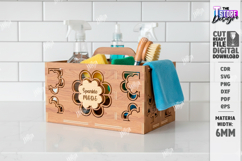 Cleaning Caddy Organizer Laser Cut | Wooden Storage Box SVG Product Image 1