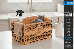 Cleaning Caddy Organizer Laser Cut | Wooden Storage Box SVG Product Image 1