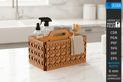 Cleaning Caddy Organizer Laser Cut | Wooden Storage Box SVG Product Image 1
