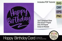 Happy Birthday Card SVG - Gender Neutral Card Cutting File Product Image 1