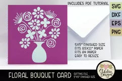 Floral Bouquet Card SVG - Floral Bouquet Card Cutting File Product Image 3