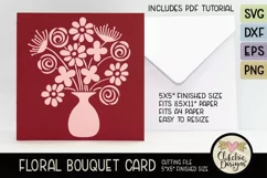 Floral Bouquet Card SVG - Floral Bouquet Card Cutting File Product Image 2