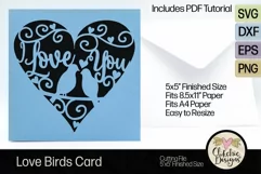 I Love You Card SVG - Love Birds Card Cutting File Product Image 2