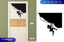 Woman Rock Climbing Over The Door Sticker Product Image 1