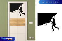 Woman Rock Climbing Over The Door Sticker Product Image 1
