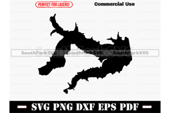 Clinton Lake Kansas Map Silhouette SVG PNG DX EPS PDF Product Image 1
