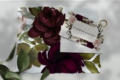 Watercolor Mahogany and Blush Floral Clipart Collection Product Image 13