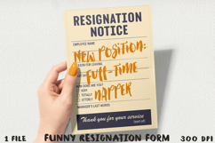 Funny Resignation Form, Sublimation PNG. Product Image 1