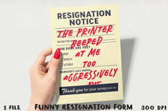 Funny Resignation Form BUNDLE, Sublimation PNG. Product Image 5