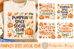 Pumpkin Spice Social Club Sublimation PNG Product Image 1