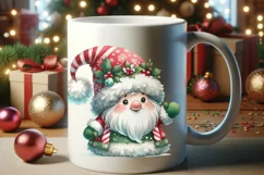 Cute Gnome Santa Watercolor Christmas Clipart Product Image 2