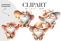 Sunset Beach Gnome Clipart PNG Product Image 1