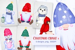 Christmas gnome clipart| Funny gnome, snowman & polar bear Product Image 1
