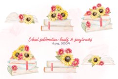 School sublimation, floral book sublimation with sunflowers Product Image 1