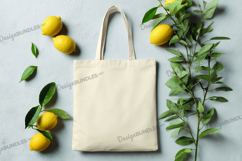 White tote bag on abstract background Product Image 1