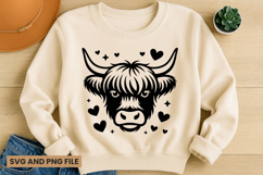 Highland Cow SVG Design for T-Shirts and Mugs Product Image 1
